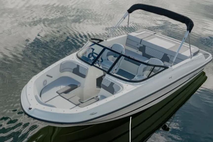 Intérieur Bayliner VR4, sièges cuir et teck